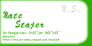 mate stajer business card